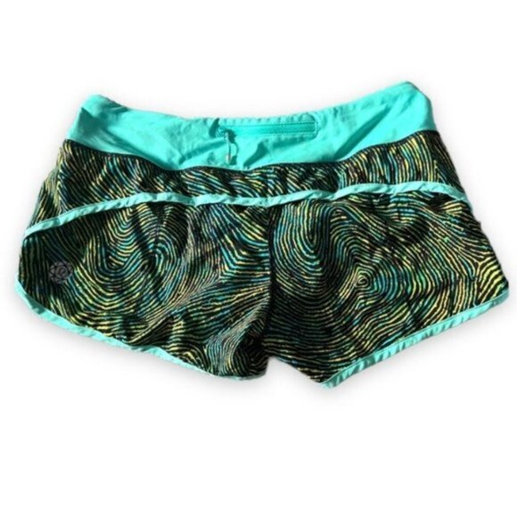 Lululemon Speed Short 2016 Seawheeze - Who Done It Split Pea Black / Bali Breeze - Picture 5 of 8